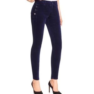 J Brand “Zion” Deep Indigo jeans with gold button details